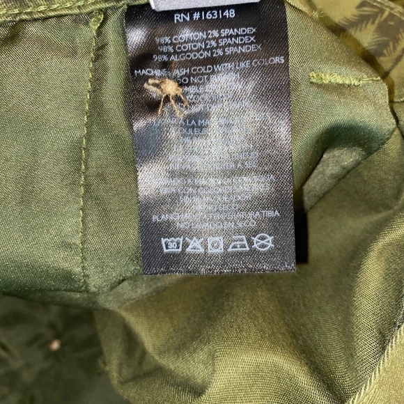 NWT Slate & Stone Green Palm Print Flat Front 7” Cotton Twill Short size 38 NEW - Picture 5 of 6